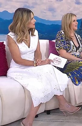 Savannah’s beige clear vinyl strap sandals on Today