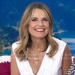 Savannah’s white eyelet v-neck dress on Today