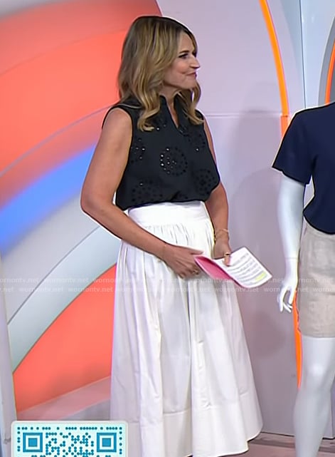 Savannah’s white poplin skirt and eyelet top on Today
