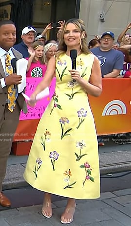 Savannah’s yellow floral embroidered dress on Today