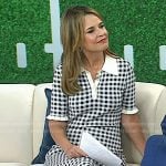 Savannah’s black and white gingham check midi dress on Today