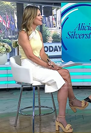 Savannah's beige braided sandals on Today