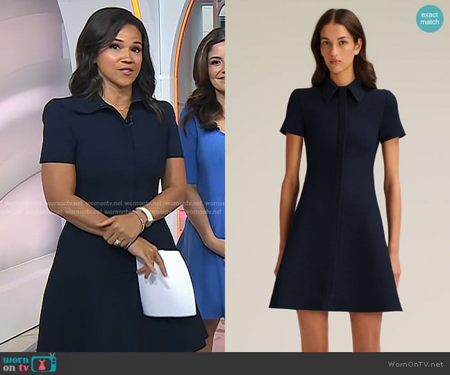 Navy by Scanlan Theodore Crepe Knit Mini Zip Dress worn by Laura Jarrett on Today