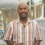 Scott’s striped shirt on Access Hollywood