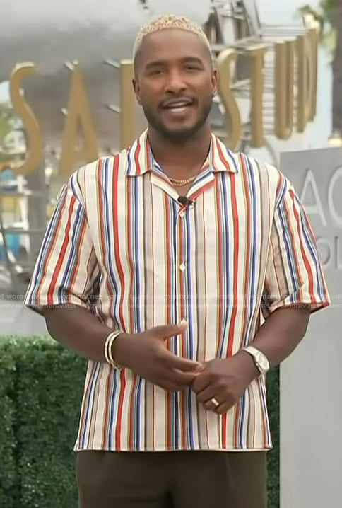Scott’s striped shirt on Access Hollywood