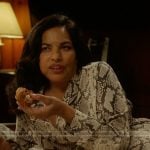 Seema’s python print pajama top and pants on And Just Like That