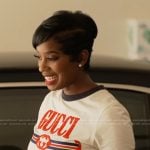 Shamea’s Gucci logo tee and side stripe pants on The Real Housewives of Atlanta
