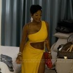 Shamea’s yellow cutout one shoulder maxi dress on The Real Housewives of Atlanta