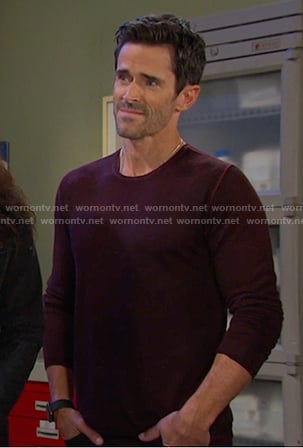 Shawn’s dark red sweater on Days of our Lives