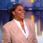 Sherri Shepherd’s khaki double breasted blazer on The View