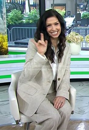 Shoshanna Stern’s beige two button blazer on Today