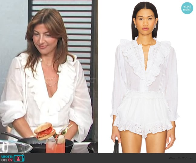 Show me Your Mumu French Blouse worn by Raegan Steinberg on Access Hollywood