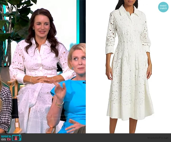 Kristin’s white eyelet shirtdress on The View