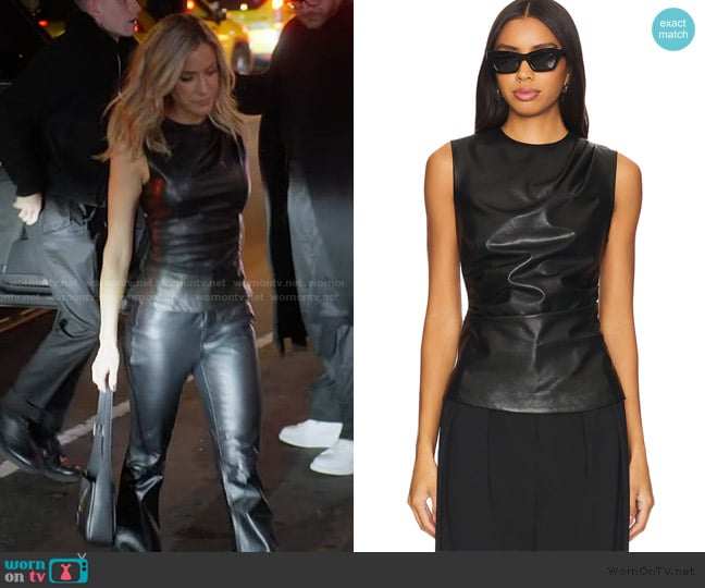 Simkhai Wynter Faux Leather Draped Top worn by Kristin Cavallari on Honestly Cavallari The Headline Tour