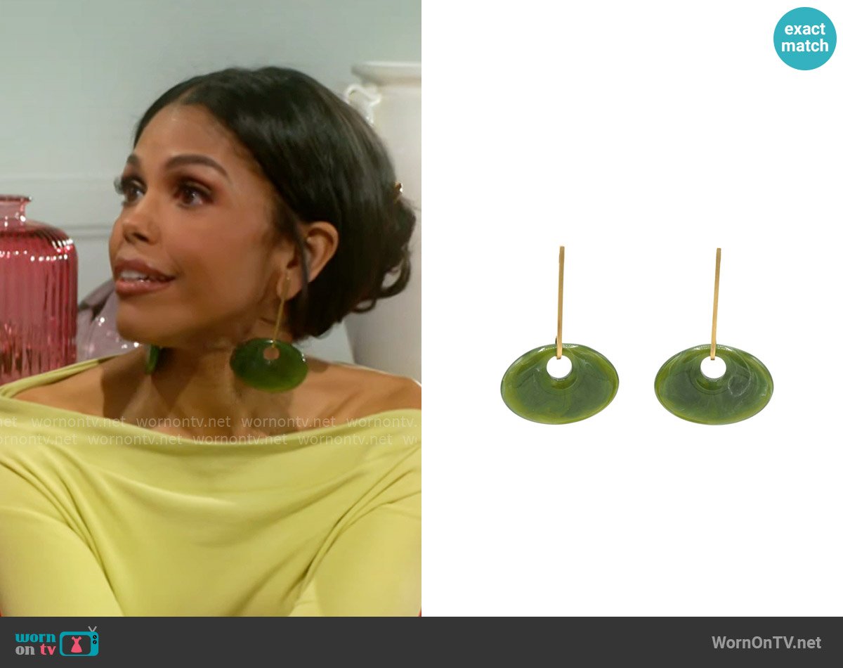 Sita Nevado Piruleta Earrings worn by Dani Dupree (Karla Mosley) on Beyond the Gates