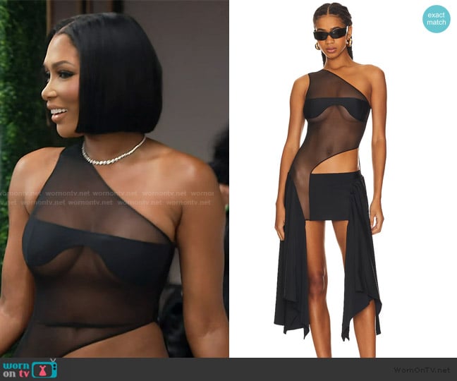 Sketch-Y Tricot Mesh Dress worn by Brit Eady on The Real Housewives of Atlanta