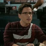 Smitty’s burgundy colorblock sweater on Beyond the Gates