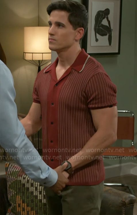 Smitty's red knit shirt on Beyond the Gates