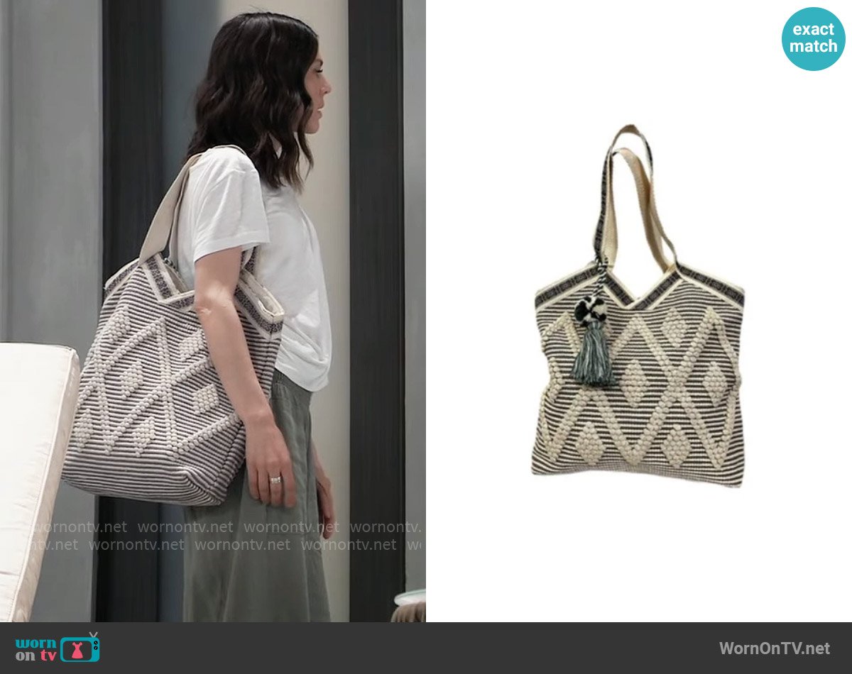 Soft Surroudings Macram Tote worn by Kristina Corinthos-Davis (Kate Mansi) on General Hospital