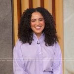 Star Donaldson’s purple stripe shirt on Good Morning America