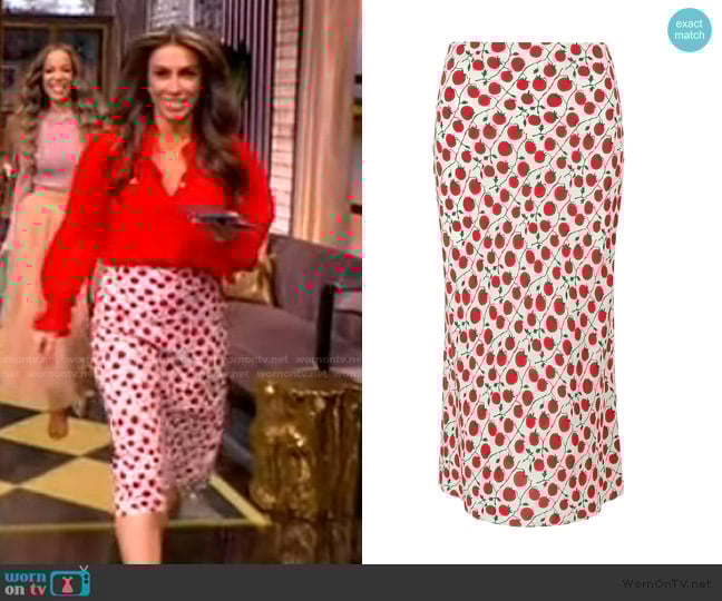 Staud Angela Printed Bias-Cut Crepe Midi-Skirt worn by Alyssa Farah Griffin on The View