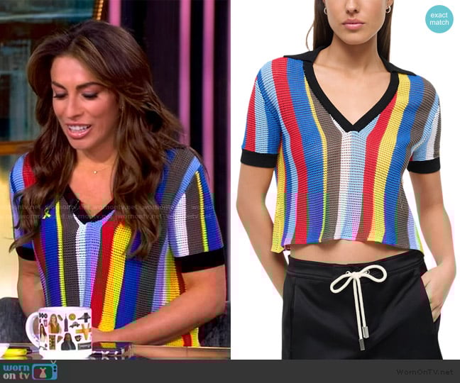 Staud Hamel Cropped Top Swim Cover-Up worn by Alyssa Farah Griffin on The View