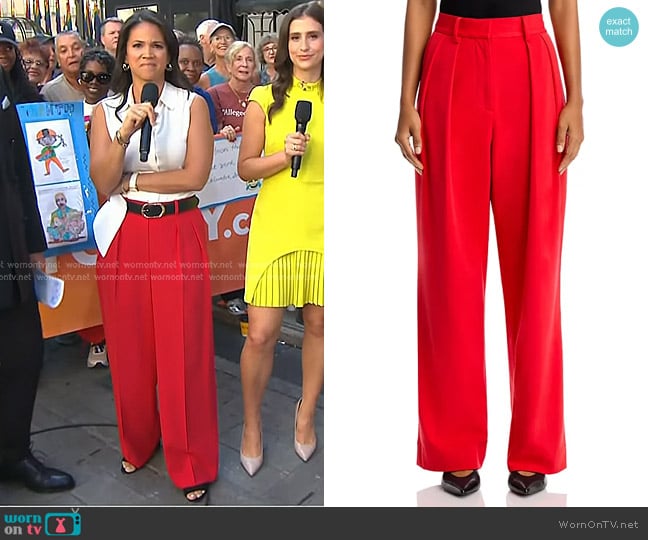 Staud Luisa Pants worn by Laura Jarrett on Today