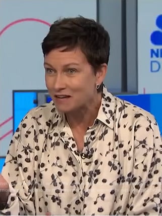 Stephanie Gosk's white floral blouse on NBC News Daily