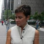 Stephanie’s white pinstripe vest on Today