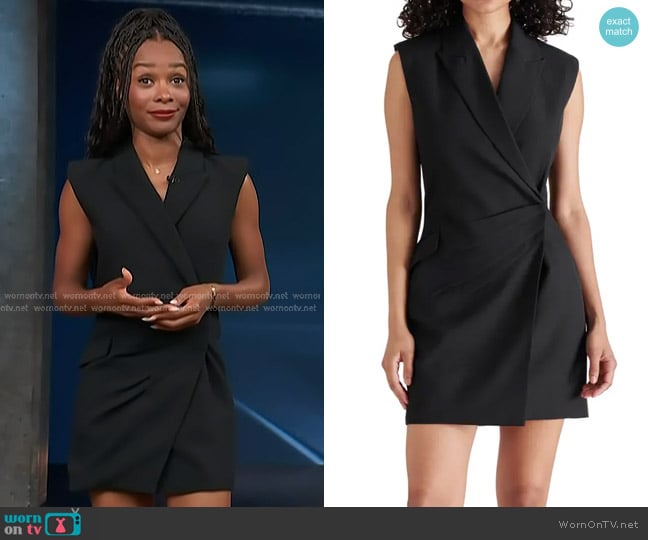 Steve Madden Tyra Pleated Sleeveless Blazer Dress worn by Zuri Hall on Access Hollywood