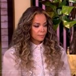 Sunny’s gray floral embroidered shirt on The View