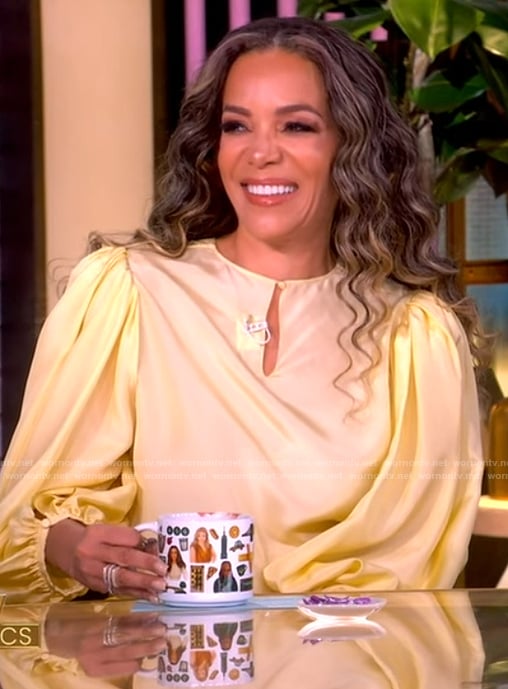 Sunny's yellow keyhole blouse on The View