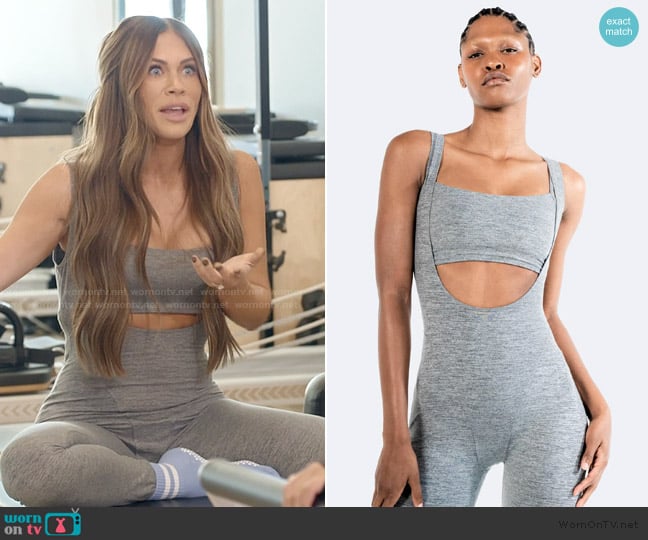 Be Everything Sunset Long Jumpsuit for Pilates worn by Jessi Ngatikaura on The Secret Lives of Mormon Wives