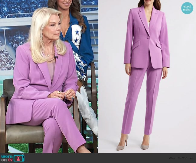 Tahari ASL One-Button Jacket worn by Judy Trammell on Access Hollywood