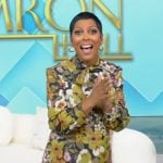 Tamron’s floral print mini dress on Tamron Hall Show
