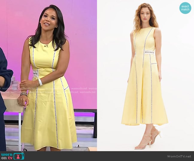 Tanya Taylor Sloane Dress in Lemon Meringue worn by Laura Jarrett on Today
