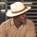 Taye Diggs’s brown cable knit shirt on Access Hollywood