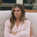 Taylor’s pink stripe pajamas on The Secret Lives of Mormon Wives