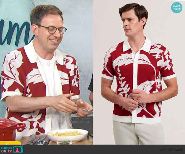 Edson Floral Polo by Ted Baker worn by Adam Roberts on Access Hollywood