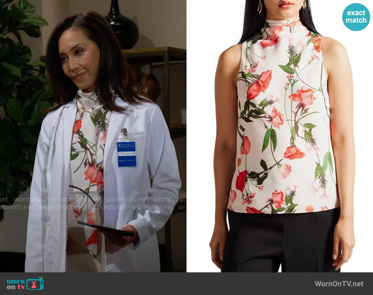 Ted Baker Raeven Top worn by Li Finnegan (Naomi Matsuda) on The Bold and the Beautiful