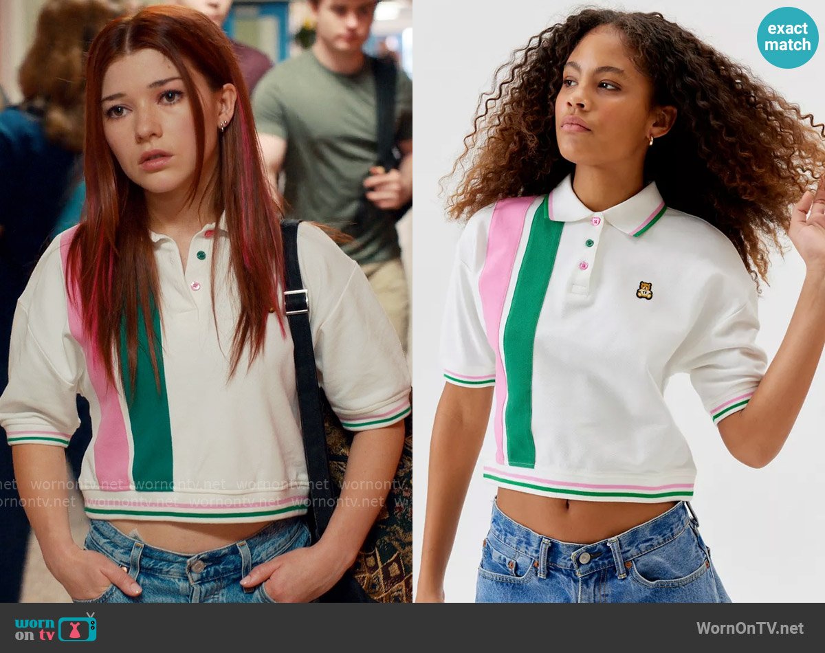Teddy Fresh at Urban Outfitters Striped Polo Tee worn by Abby Littman (Katie Douglas) on Ginny & Georgia