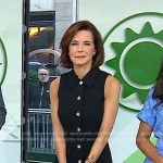 Stephanie Ruhle’s black sleeveless button front dress on Today