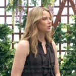 Tessa’s pinstripe ruffled shirt on The Young and the Restless