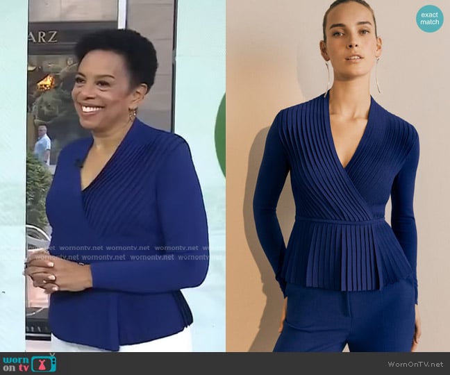 The Fold London Minori Stretch Knit Top in Indigo Blue worn by Sharon Epperson on Today