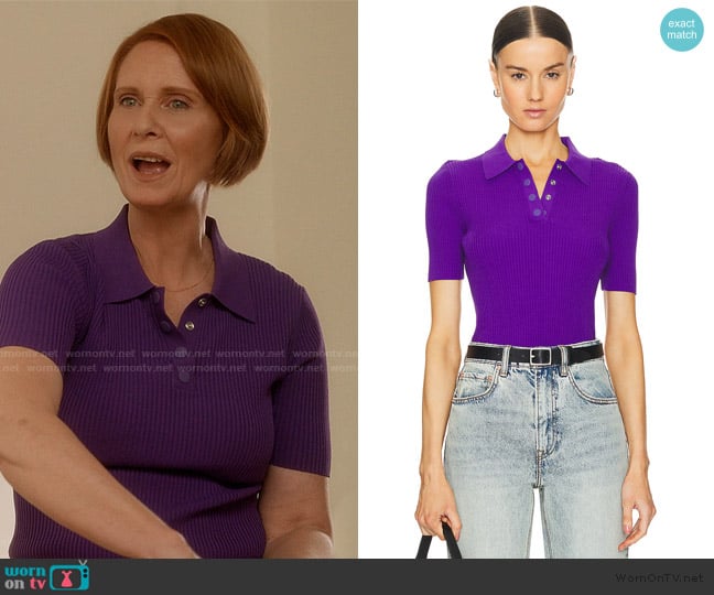 Theory Rib Polo worn by Miranda Hobbs (Cynthia Nixon) on And Just Like That