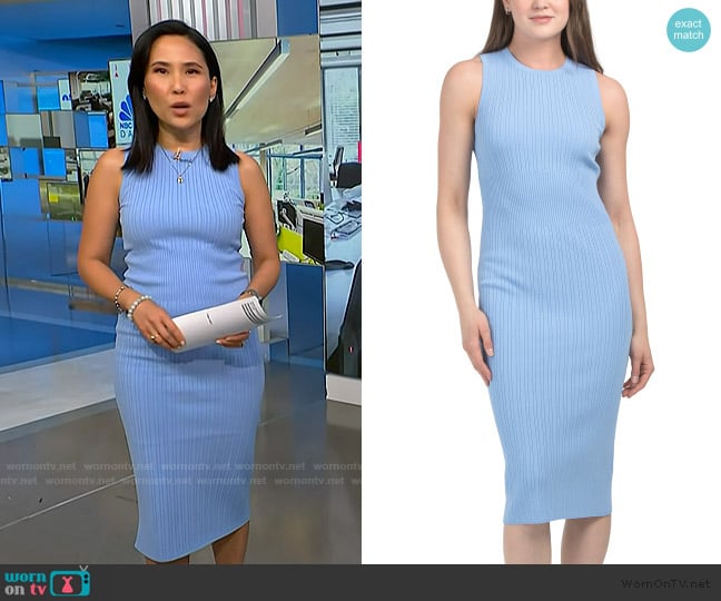 Theory Ribbed Midi Dress worn by Vicky Nguyen on NBC News Daily