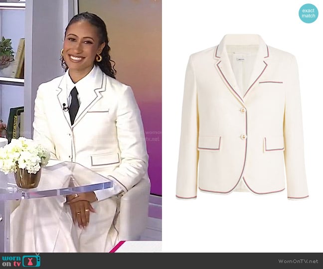 Thom Browne Cashmere Tricolour-Stripe Blazer worn by Elaine Welteroth on Today
