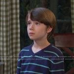 Thomas’s navy striped v-neck sweater on Days of our Lives