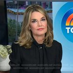 Savannah’s black tie neck shirtdress on Today