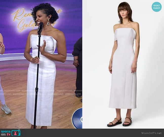 Tod's Cotton Blend Sheath Dress in White worn by Renée Elise Goldsberry on Today